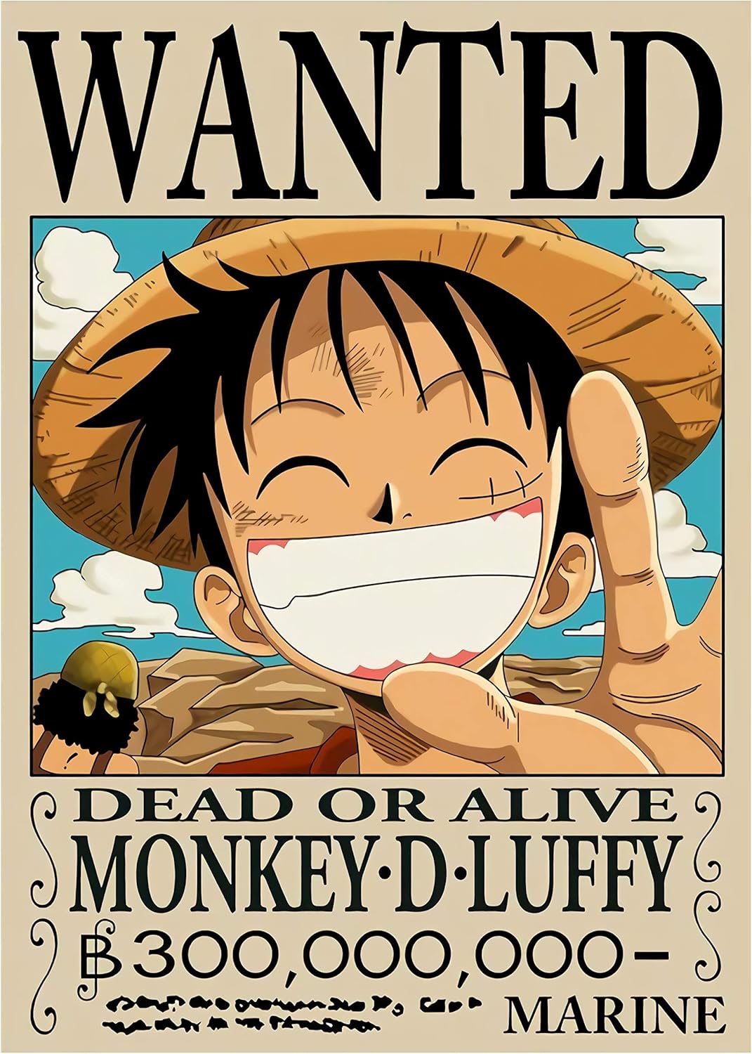 WANTED MONKEY D LUFFY AFFICHES VINTAGES MOVIE POSTER HQ
