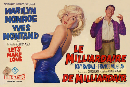 LE MILLIARDAIRE, MARILYN MONROE, 1960, REPRO AFFICHE CINEMA VINTAGE, HQ