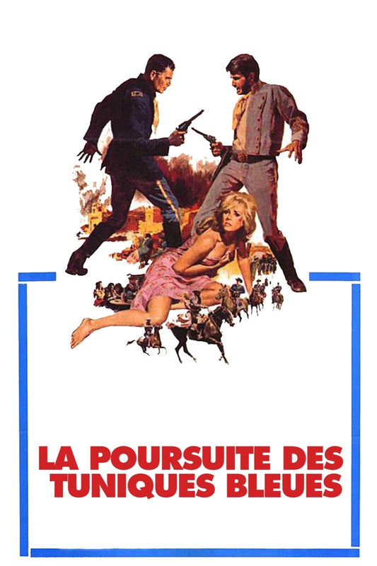 LA POURSUITE DES TUNIQUES BLEUES, GLENN FORD, 1967, REPRO AFFICHE CINEMA VINTAGE, HQ