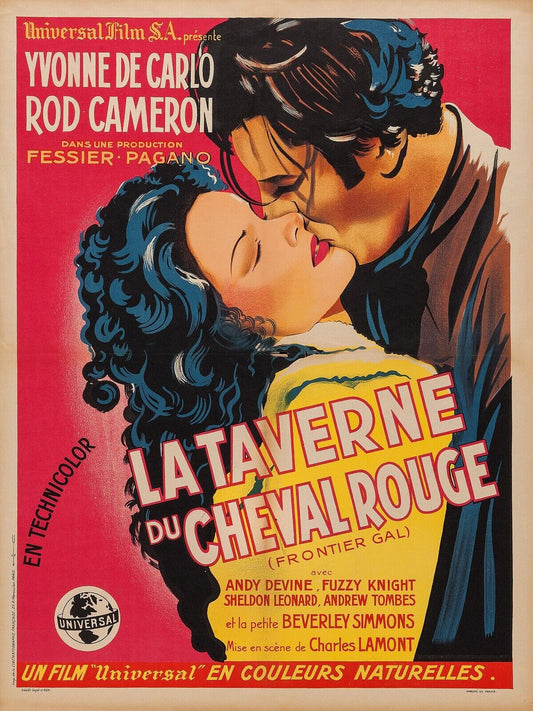 LA TAVERNE DU CHEVAL ROUGE, ROD CAMERON, 1945, REPRO AFFICHE CINEMA VINTAGE, HQ